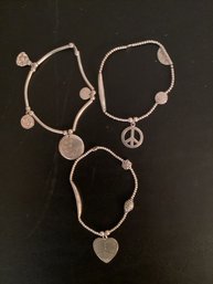 3 Sterling Silver Bracelets