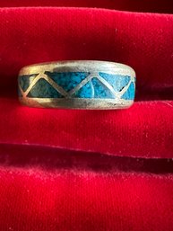 Sterling Turquoise Mens Ring