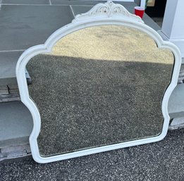 Vintage  White Painted Wood Mirror