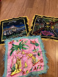 Vintage Pillow Covers Panama, Hawaii And Jamaica