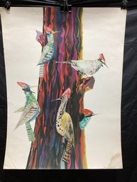 Vintage 1971 Brian Wildsmith  Poster March Birds