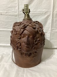 Amazing 3 Face Pottery Table  Lamp