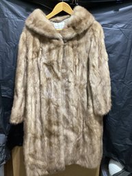 Vintage Fur Coat Shawl Collar Martins Label