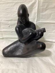 Austin Production 1963 MCM Woman Playing Mandolin Sculpture