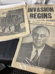 3 - 1944 And1- 1945 New York Daily News Papers