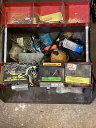 Vintage Tool Box Assorted Stuff Inside