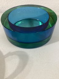 Mid-century Italian Murano Glass Bowl, 1960s Blue - Green