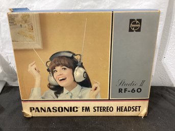 Vintage Panasonic RF-60 Headphones, Original Box And Sleeve, Very Clean