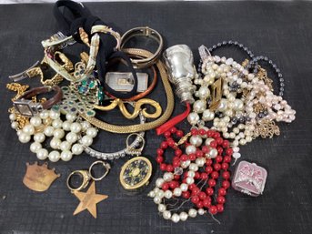 Assorted Costume Jewelry Will Pill Boxes