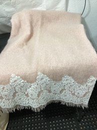 Pink 100 Mohair Throw Blanket Made In France