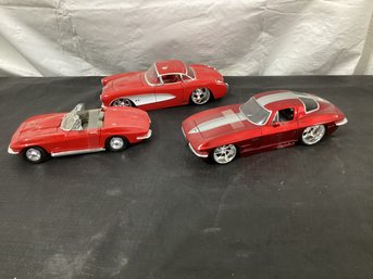 Jada 1957 Vette, 1963 Sting Ray Coupe, & 1967 Vette No Name