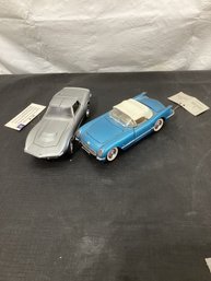 2 Franklin Mint 1955 Vette And 1968 Vette Limited Edition