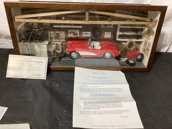 Danbury Mint Garage Diorama With 57 Corvette 1:24