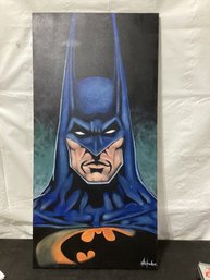 Batman Oil On Canvas Signed MA Mendez 2006