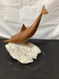 Wood Dolphin On Coral