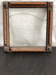 Tramp Art Frame With Glass 10.5' X 10.5' Frame
