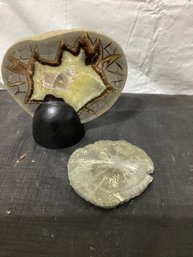 Septarian Geode & Pyrite Sun