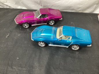 Hot Wheels Die Cast Cars 69' Corvette Both 1/18 Scale