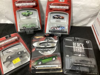 3 Corvette Collection, 1 Green Light Corvette,1 Hot Wheels All New In Packages