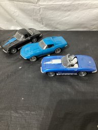 3 Franklin Mint Diecast Cars  Corvettes