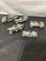 5 Danbury Mint  Pewter Cars 1:43 Scale