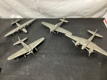 4 Pewter Danbury Mint Fighter Planes