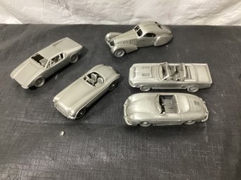 5  Pewter Danbury Mint Cars  See Photos For Names