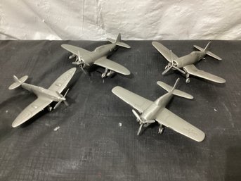 4 Pewter Danbury Mint Planes - See Photos For Names