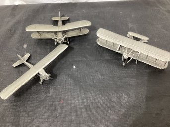 3 Danbury Mint Pewter Planes See Photos For Names