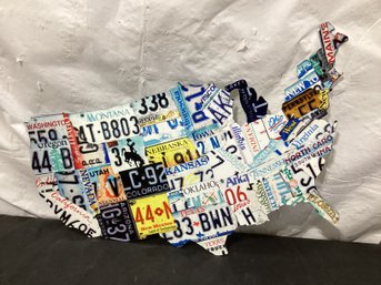 Metal License Plate Map