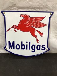 Mobilgas Porcelain Gas Pump Sign Reproduction