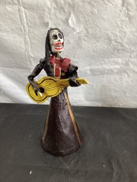 Mexican Doll Day Of Dead Paper Mache Mariachi Band Member