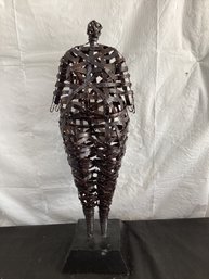 Palecek Metal Strip Sculpture Of A Man