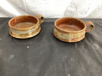 Small Wide Pottery Cups Unsigned