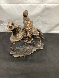 Medieval Knight On Horse Decoration Statue