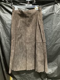 Brown Suede Jerry Lewis Classic Luxuries Long Skirt