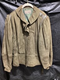 Olive Green Salvatore Ferragamo Suede Jacket