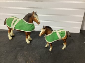 1969-1989 Breyer Traditional Series Clydesdale #83 Mare And #84 Foal