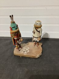 Vintage Hopi Eototo And Aholi Kachina Doll Collectible