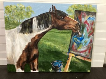 Portrait Of Minnow The Horse That Paints  B Redmond 2007 W/ COA