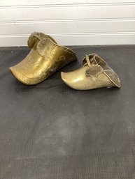 2 Spanish Brass Conquistador Stirrup Battle Shoes