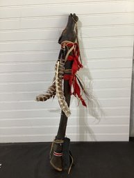 Native American Horse Effigy Dance Stick Hand Carved Indian