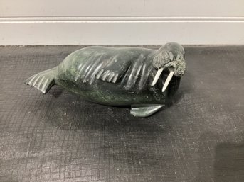 Inuit Soap Stone Walrus Signed Youtie Soudloo