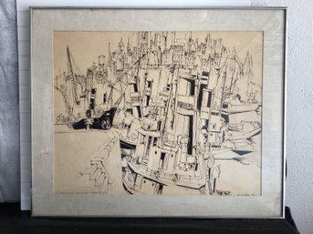 Great Drawing Signed B. Leclerge 1967?