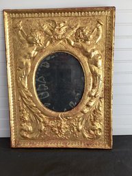 Victorian Embossed Metal Gilt Mirror