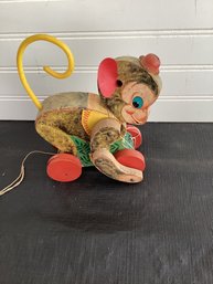 Vintage Fisher Price No. 798 Pull Chatter Monkey 1957