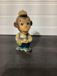 Vintage Windup Alps Toy Monkey Baseball Made In Japan