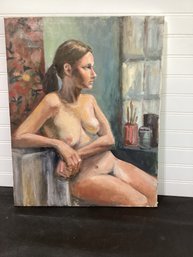 Oil On Canvas Nude  Unsigned