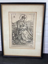 Rare After Albrect Durer Engraving Of The Virgin And Child