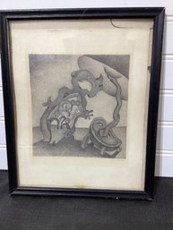 Le CORBUSIER Lithograph 'La Main Rouge' SIGNED 2/28/49